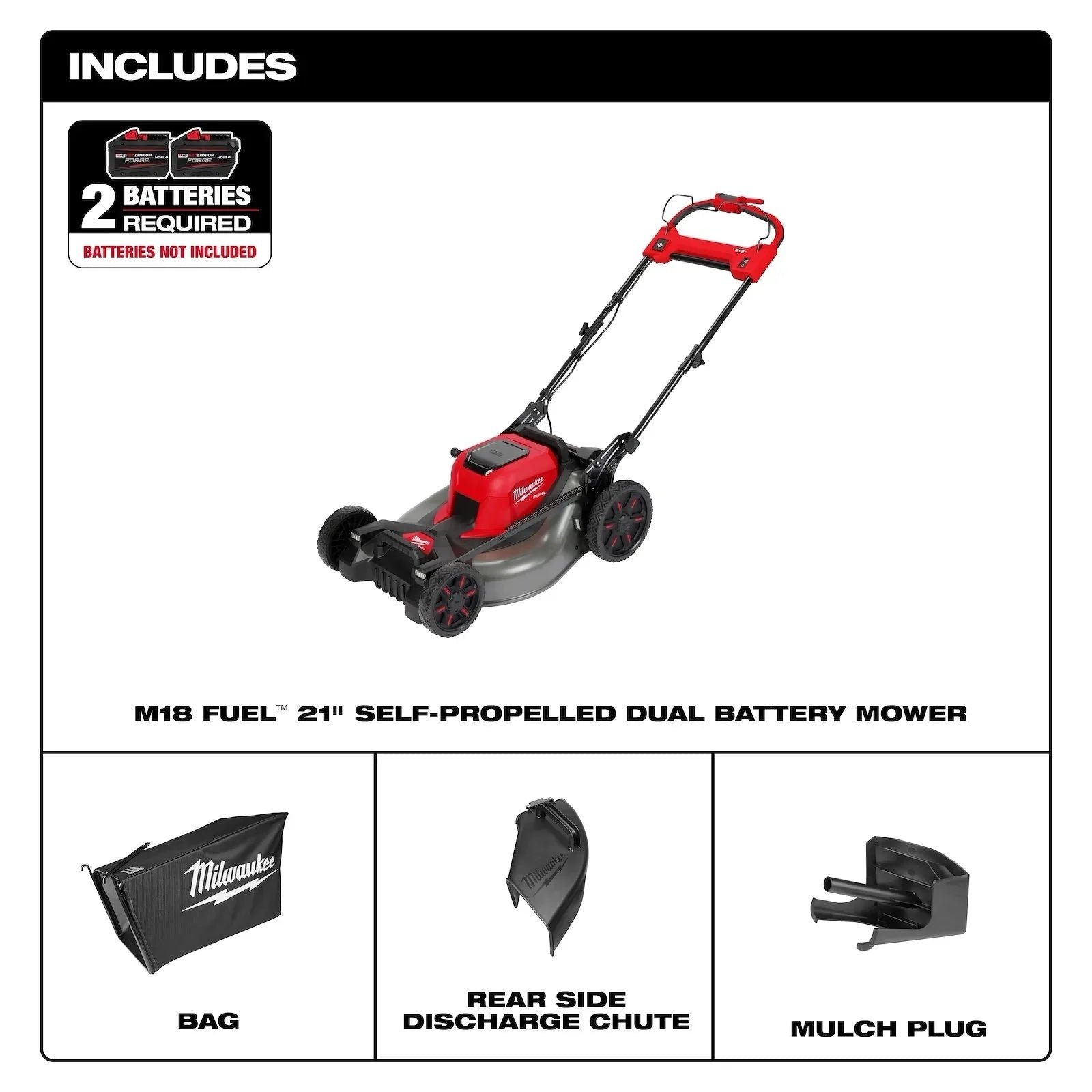 Milwaukee 2823-22HD M18 FUEL Self-Propelled Dual Battery Mower Kits. - Image 2