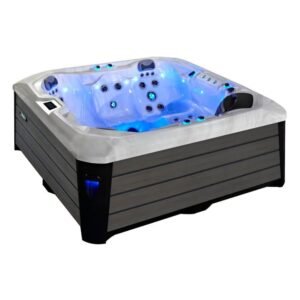 76-Jet Acrylic Square Hot Tub with Built-In Ozonator – Luxury Outdoor Spa