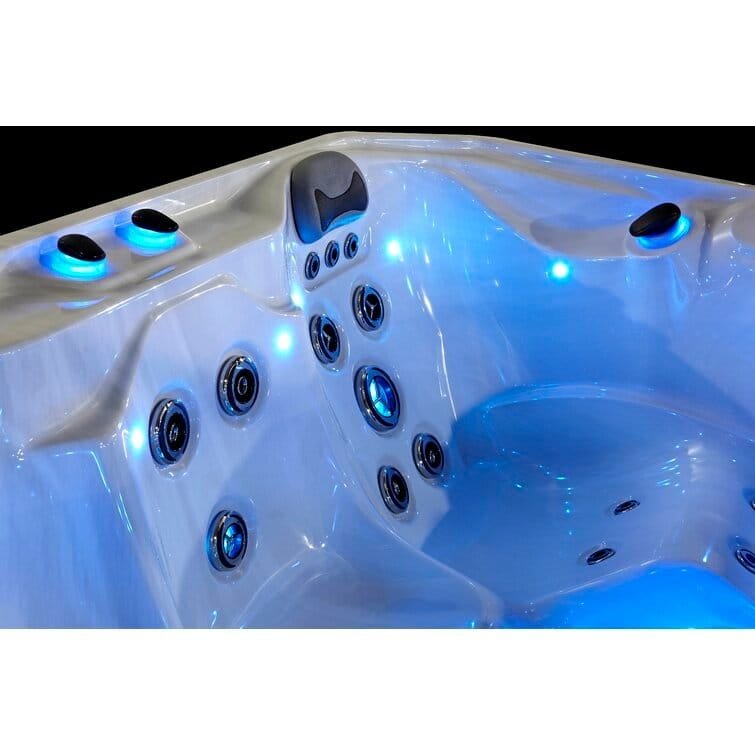 76-Jet Acrylic Square Hot Tub with Built-In Ozonator – Luxury Outdoor Spa - Image 3