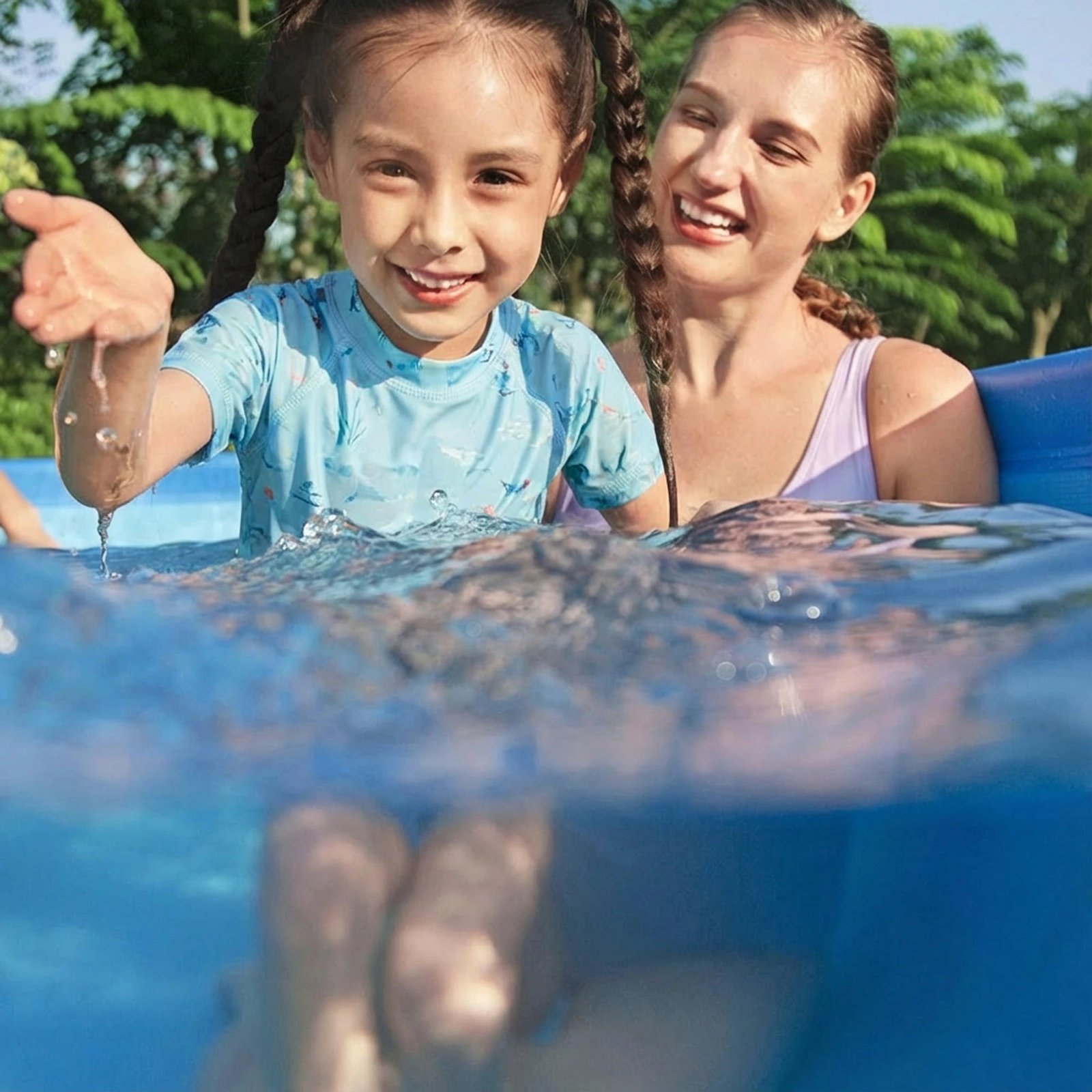Bestway Steel Pro MAX 15′ x 48″ Round Above Ground Swimming Pool & Pool Ladder - Image 8