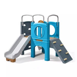 Step2 Scout & Slide Climber, Kids Outdoor Playset, Backyard Playground Set, Slide, Climbing Wall, Tunnel, Outside Vintage Style Jungle Gym, for Toddlers 2-6 Years Old