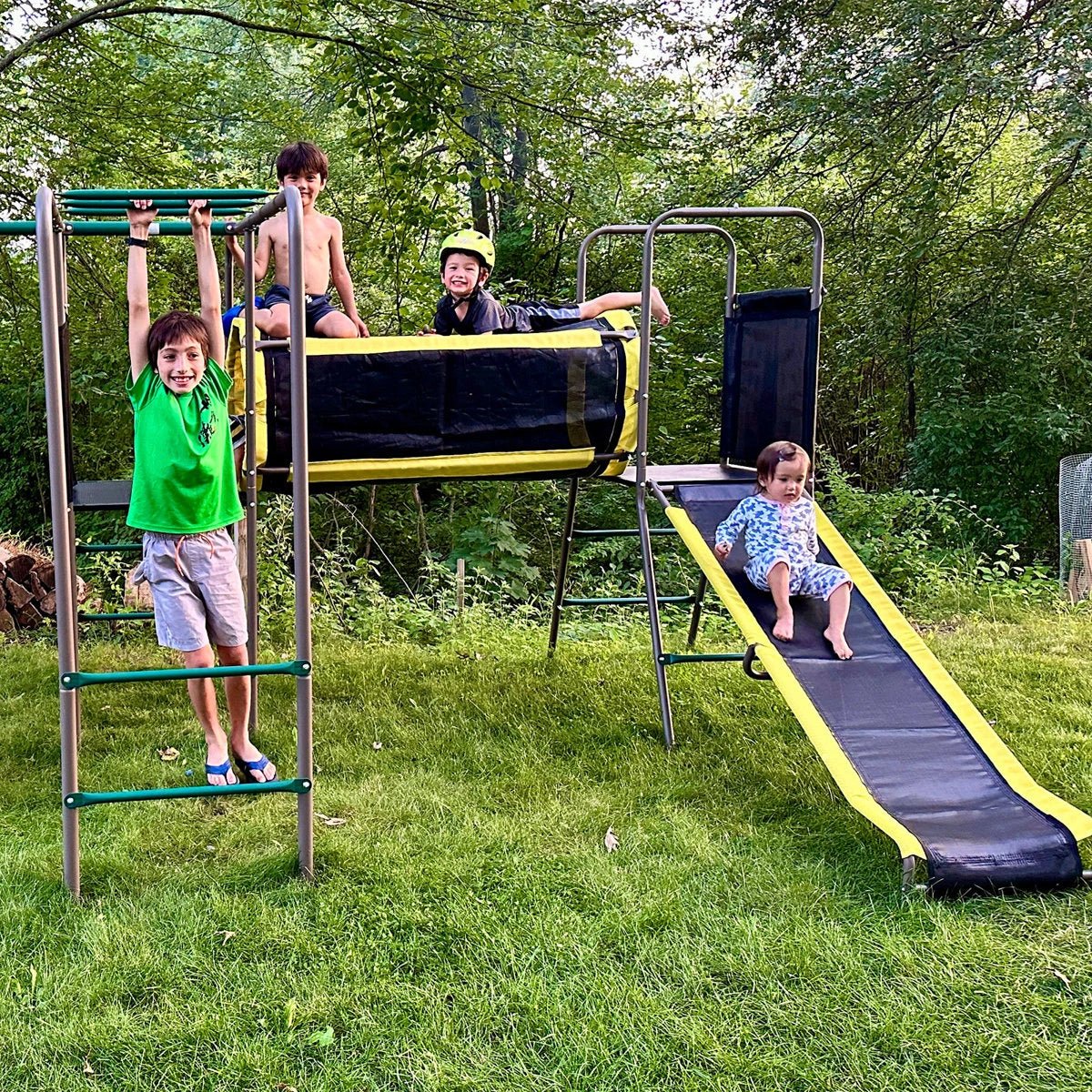Klo Kick 6-in-1 Swing Set with Slide,Crawl Tunnel and Monkey Bars for Backyard, Playground for Kids Aged 3-12 - Image 6