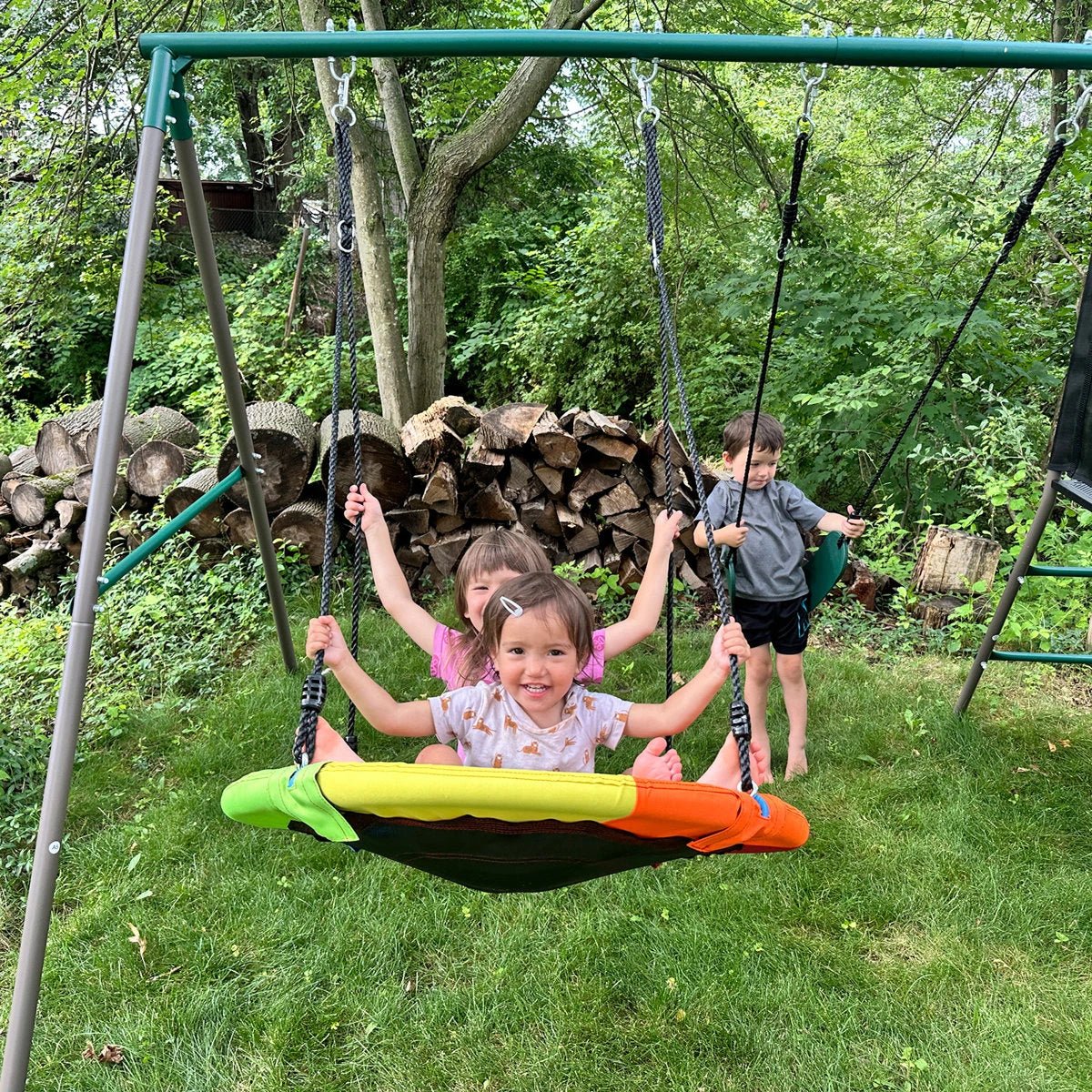 Klo Kick 6-in-1 Swing Set with Slide,Crawl Tunnel and Monkey Bars for Backyard, Playground for Kids Aged 3-12 - Image 9