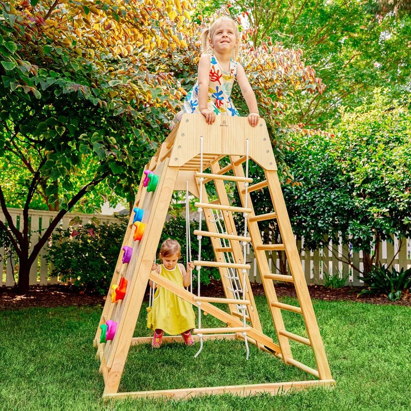 Avenlur Magnolia 7-in-1 Real Wood Playset | Indoor & Outdoor Climbing Gym for Kids