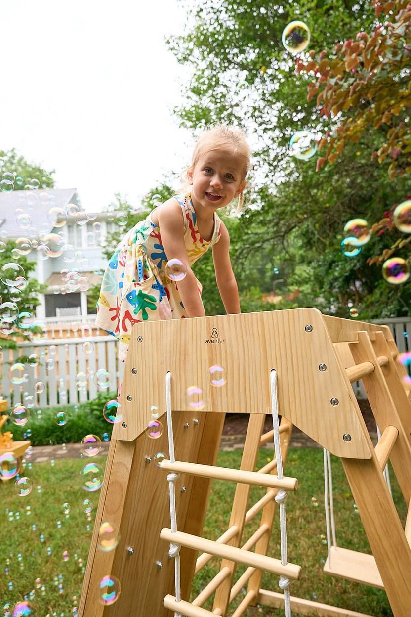 Avenlur Magnolia 7-in-1 Real Wood Playset | Indoor & Outdoor Climbing Gym for Kids - Image 14