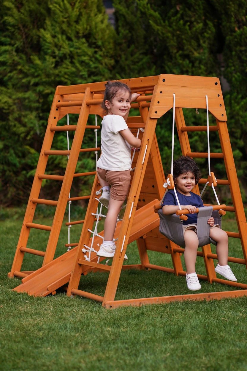 Avenlur Magnolia 7-in-1 Real Wood Playset | Indoor & Outdoor Climbing Gym for Kids - Image 6