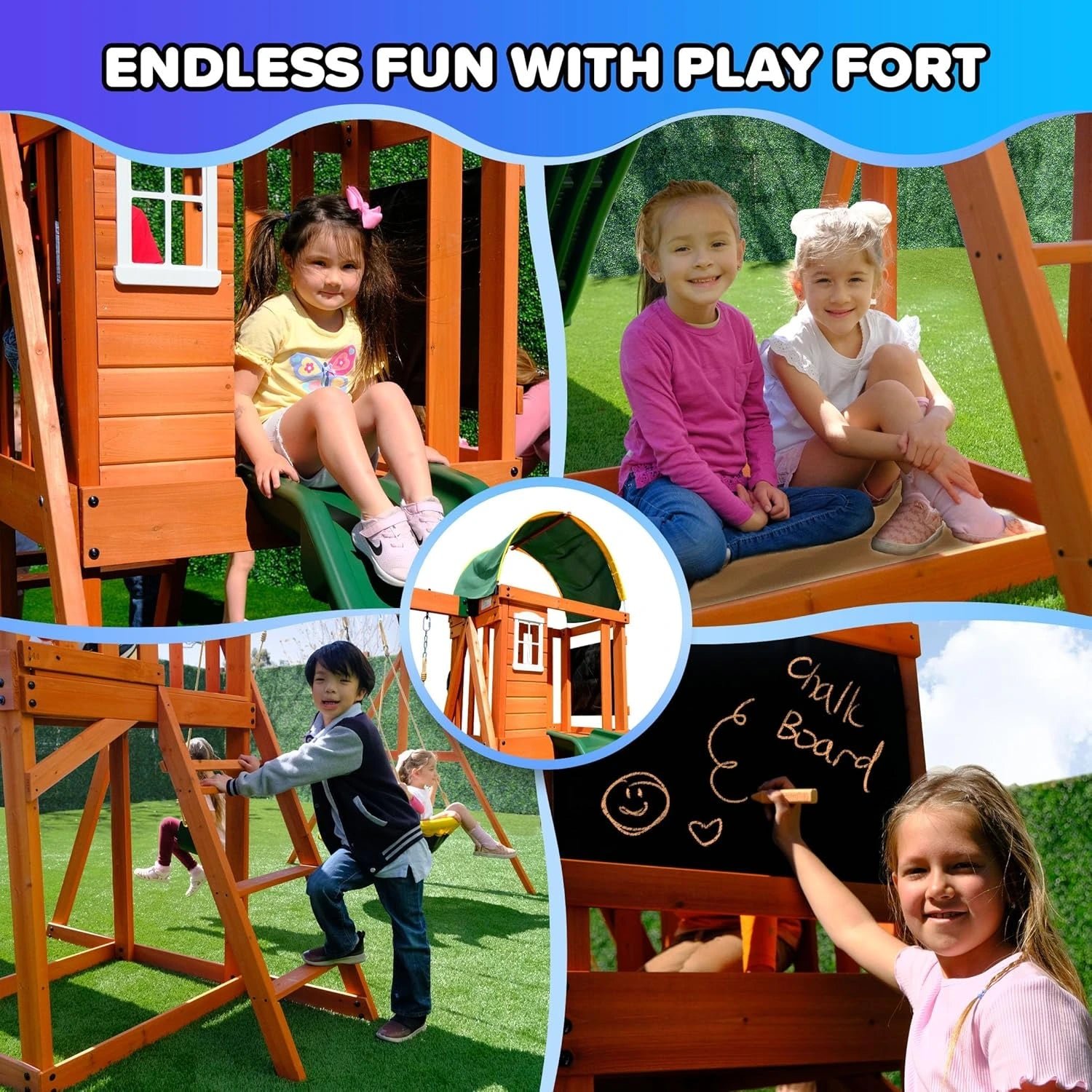 Sportspower Amelia Heavy-Duty Cedar Wooden A-Frame Swing Set - Image 6