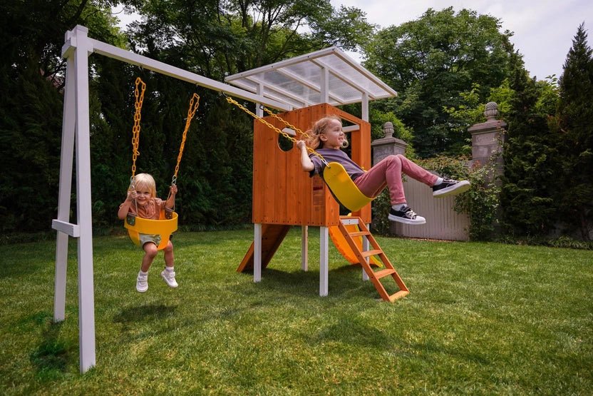 Avenlur Forest Small Outdoor Toddler Swing Set Compact Wooden Swing Frame for Babies & Kids - Image 4
