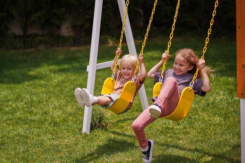 Avenlur Forest Small Outdoor Toddler Swing Set Compact Wooden Swing Frame for Babies & Kids - Image 6