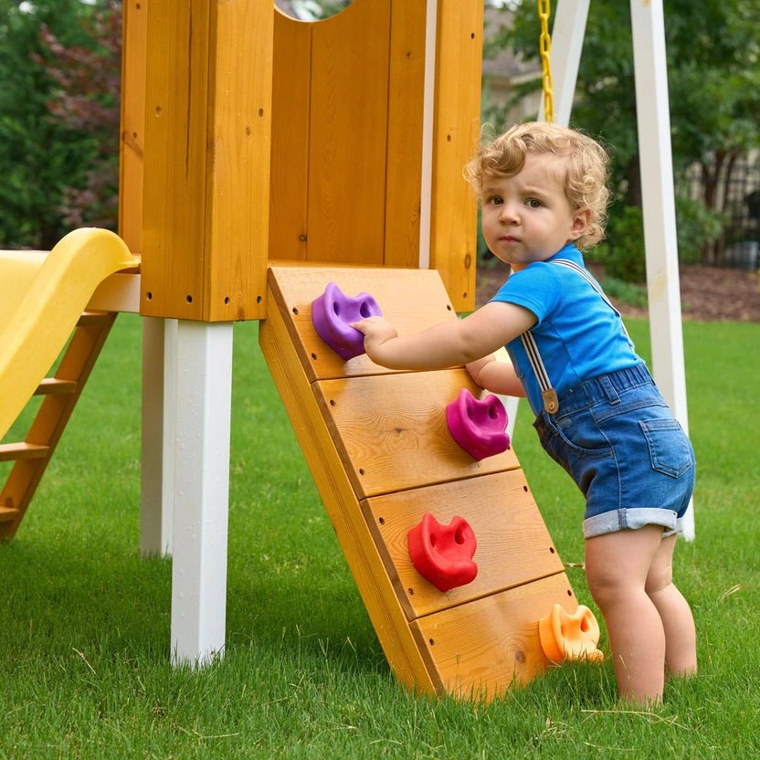 Avenlur Forest Small Outdoor Toddler Swing Set Compact Wooden Swing Frame for Babies & Kids - Image 7