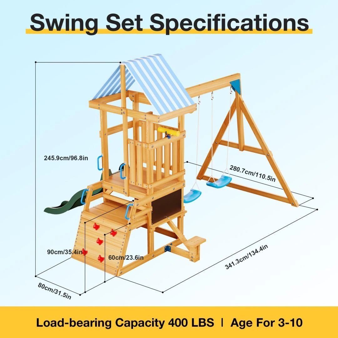 ROBUD Wooden Swing Sets for Backyard - Image 8