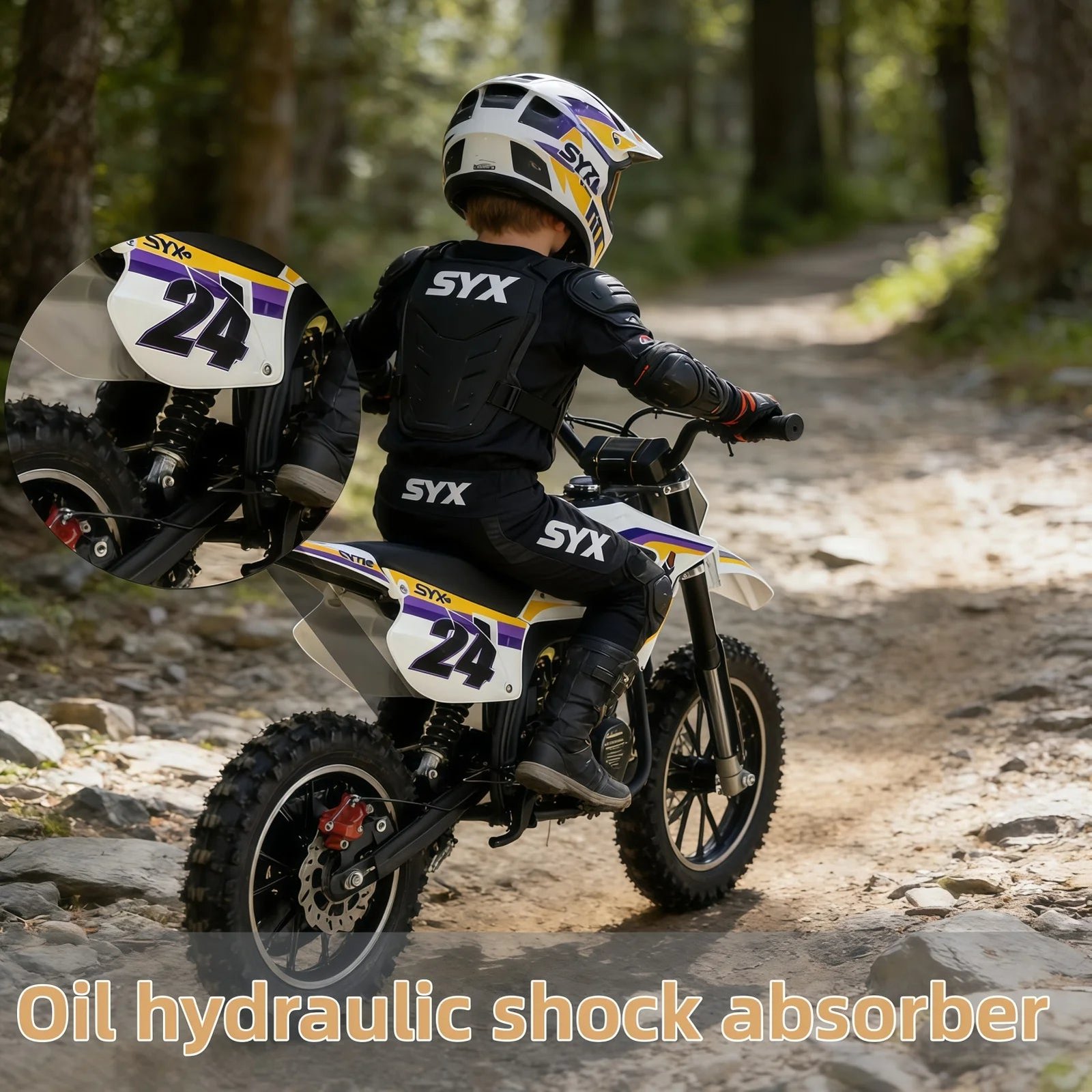 SYX MOTO MK 40cc 4 Stroke Mini Dirt Bike Pull Start Automatic Transmission Pit Bike for Kids - Image 8