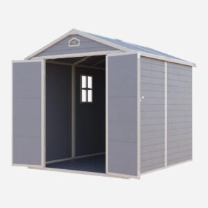 JoyDale 4×6 Ft Resin Outdoor Storage Shed With Built-in Ventilation & Lockable Door For Backyard