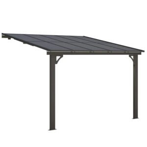 AECOJOY 10’x10′ Adjustable Height Wall Mounted Outdoor Gazebos Pergola