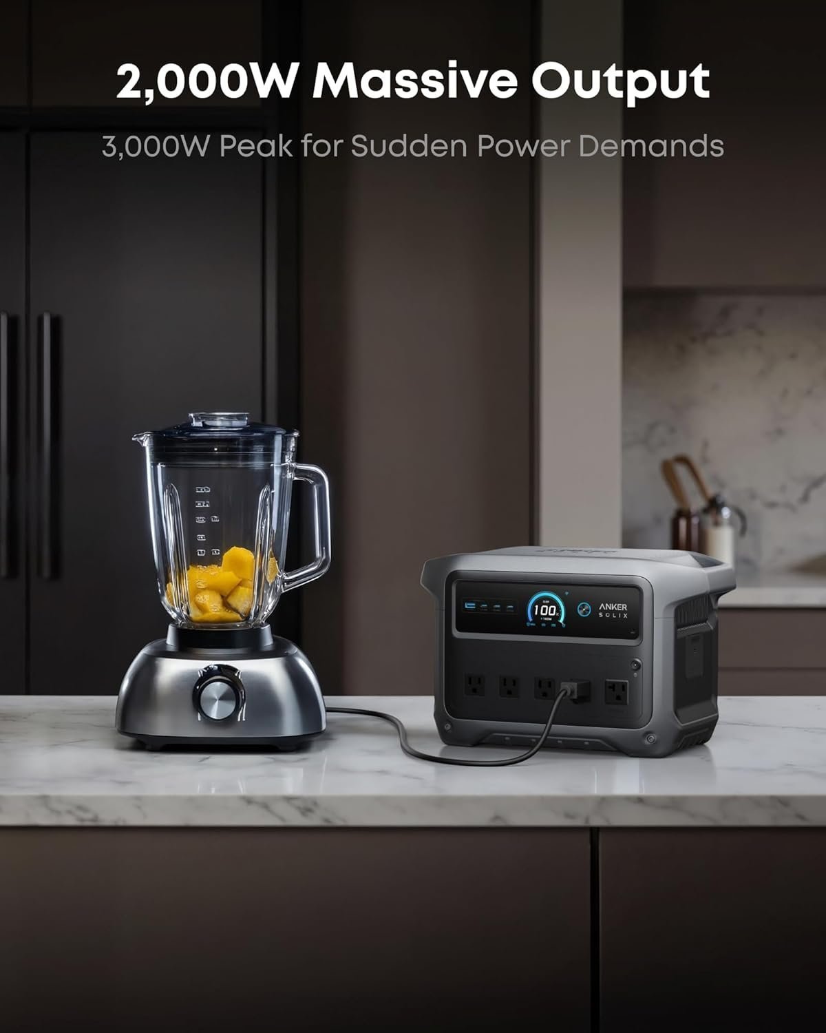 Anker SOLIX C1000 Gen 2 Portable Power Station, 2,000W (Peak 3,000W) Solar Generator, Full Charge in 49 Min, 1,024Wh LiFePO4 Battery for Home Backup, Power Outages, and Camping (Optional Solar Panel) - Image 7