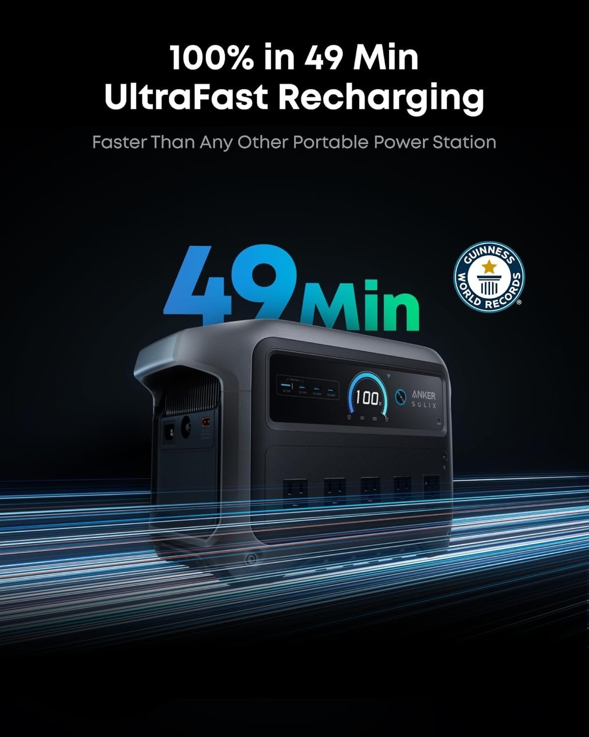 Anker SOLIX C1000 Gen 2 Portable Power Station, 2,000W (Peak 3,000W) Solar Generator, Full Charge in 49 Min, 1,024Wh LiFePO4 Battery for Home Backup, Power Outages, and Camping (Optional Solar Panel) - Image 8