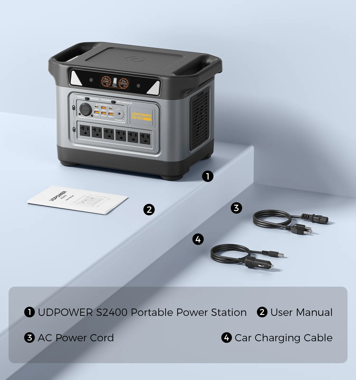 UDPOWER S2400 Portable Power Station – 2083Wh | 3000W SurgeWWWWW - Image 3