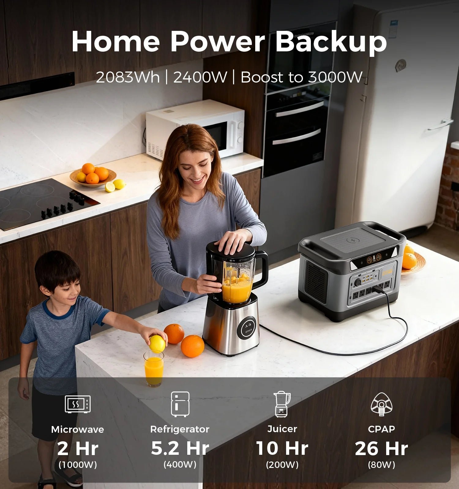 UDPOWER S2400 Portable Power Station – 2083Wh | 3000W SurgeWWWWW - Image 9