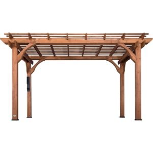 Backyard Discovery 14′ X 10′ Somerville Pergola W/ Electric – Dark Walnut DIY