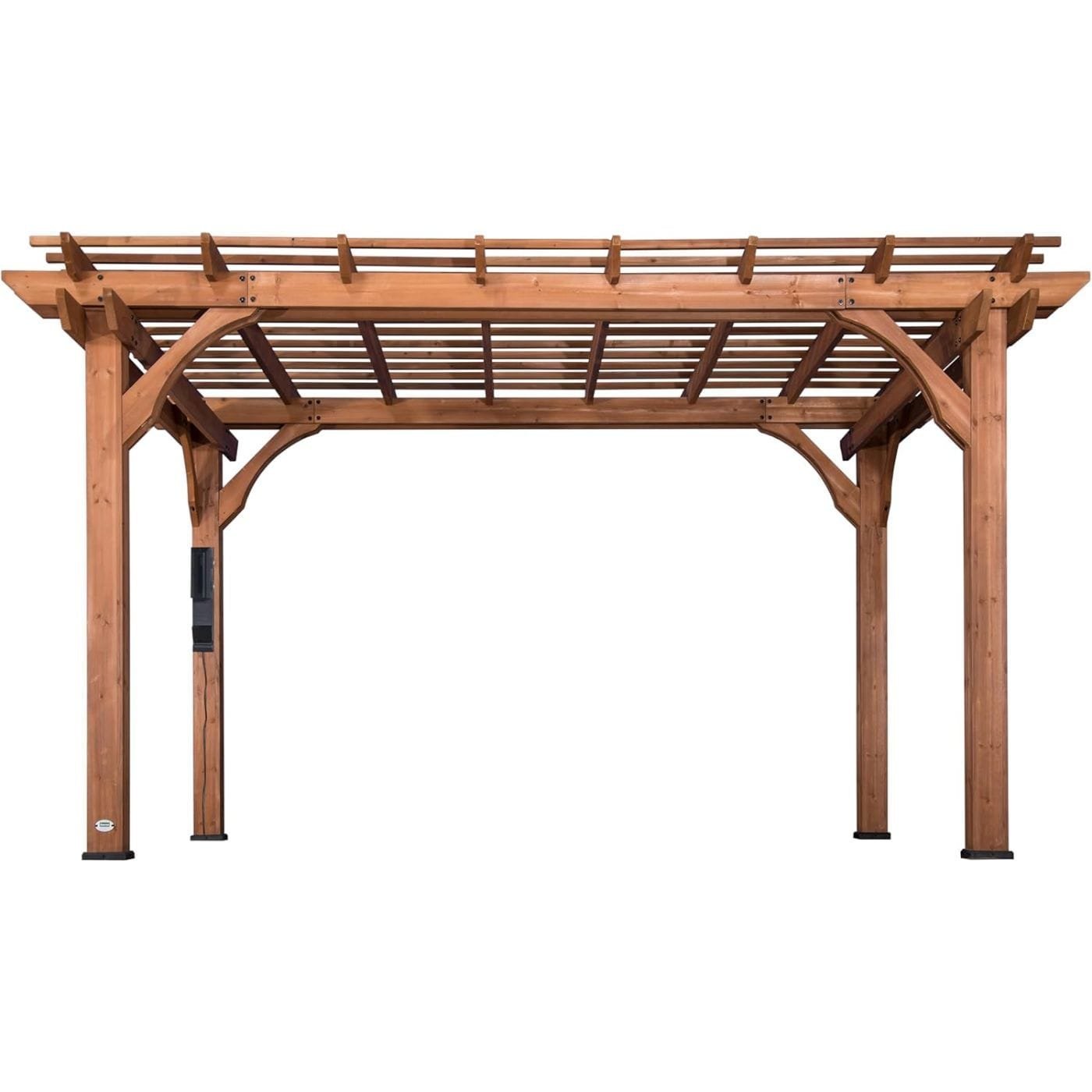 Backyard Discovery 14′ X 10′ Somerville Pergola W/ Electric – Dark Walnut DIY