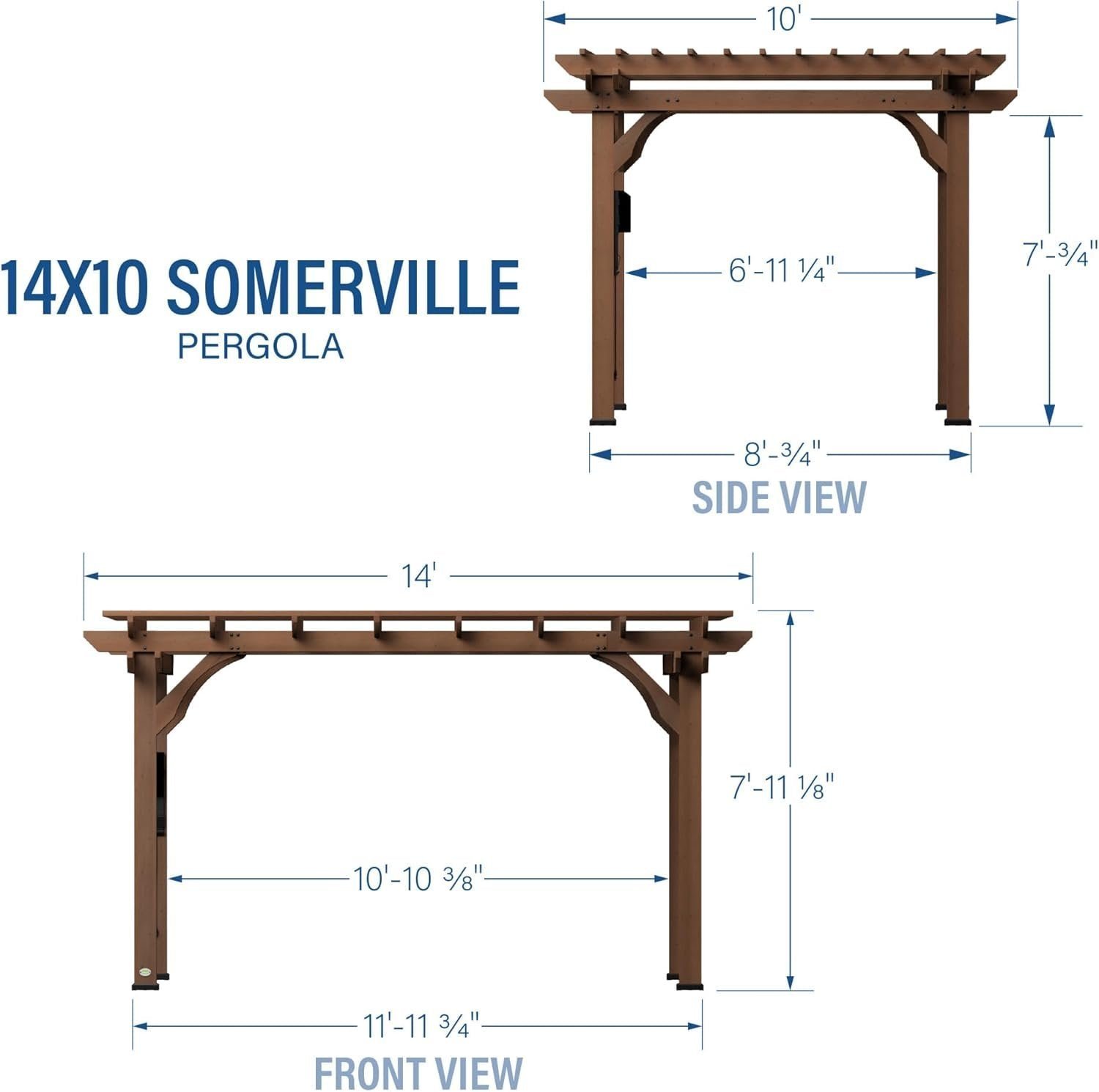 Backyard Discovery 14′ X 10′ Somerville Pergola W/ Electric – Dark Walnut DIY - Image 3