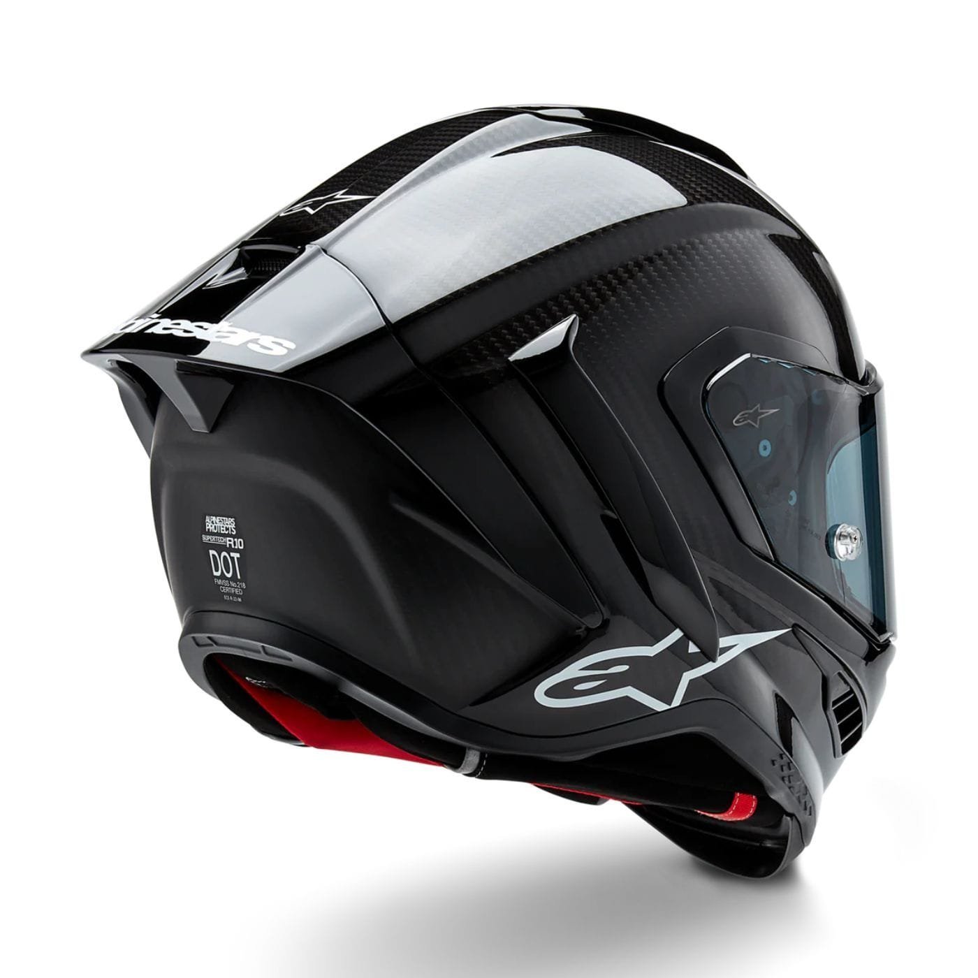 Alpinestars Supertech R10 Element ECE 06 / FIM Full Face Helmet Gloss Black / Carbon / Silver - Image 4