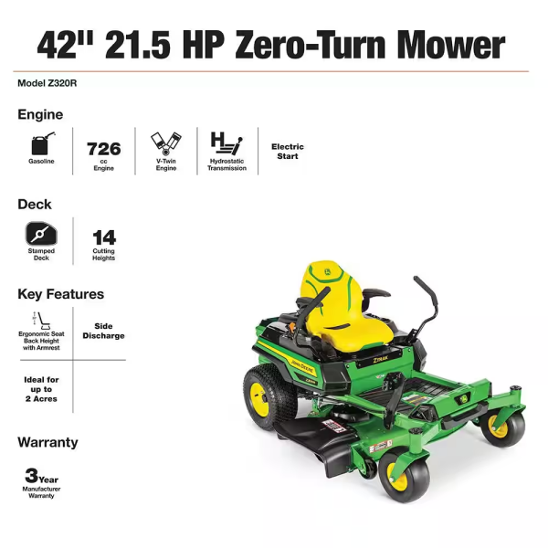 Z320R 42 In. 21.5 HP Gas Dual Hydrostatic Zero-Turn Riding Mower - Image 7
