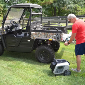 Yard Force Portable Power Station 2400-Watt Continuous 4800-Watt Peak, Bluetooth speaker, WIFI connection, Wireless Charging, RV 30A plug, LED light