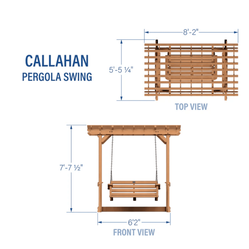 Backyard Discovery Callahan Cedar Wood Outdoor Pergola Swing Bench - Image 9