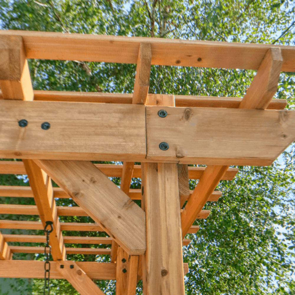 Backyard Discovery Callahan Cedar Wood Outdoor Pergola Swing Bench - Image 4
