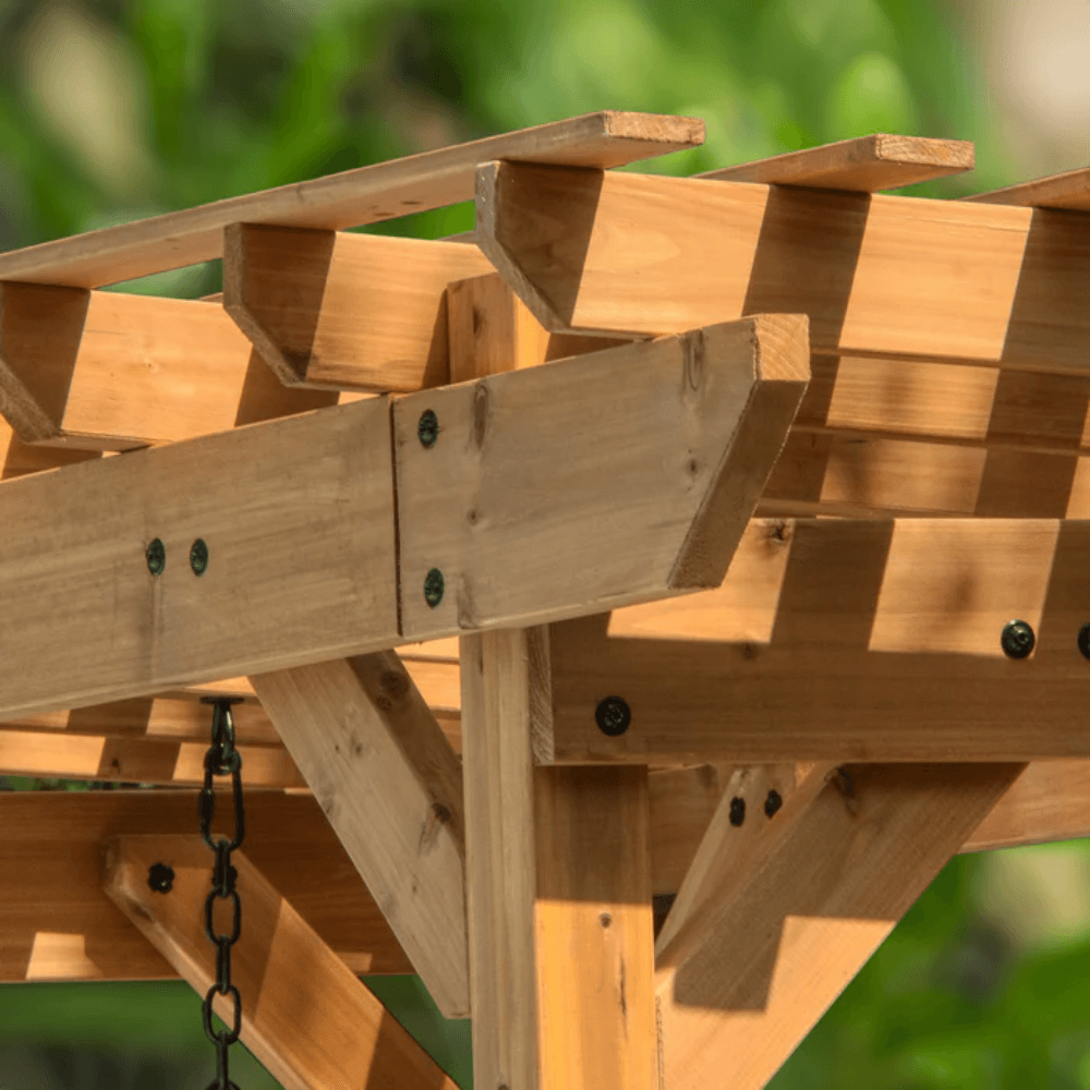 Backyard Discovery Callahan Cedar Wood Outdoor Pergola Swing Bench - Image 5