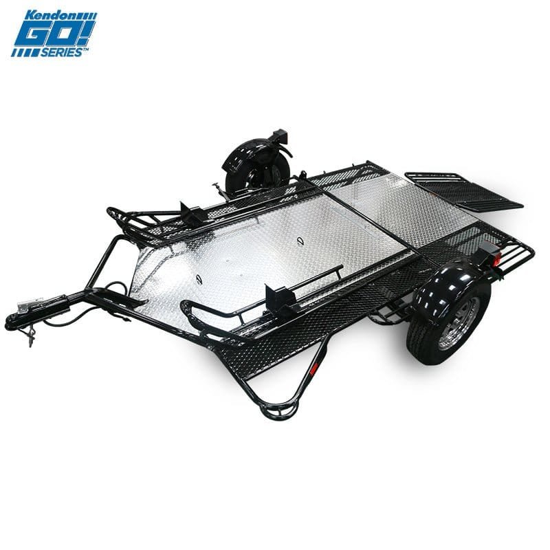 Go! Series Ride-Up Folding Motorcycle Trailer – Dual Rail Steel Utility Trailer - Image 11