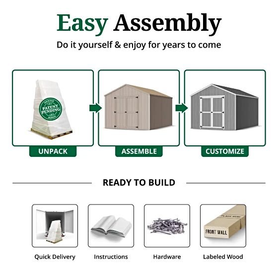 All parts of the Value Gable Shed Kit are Pre-Cut for easy assembly
