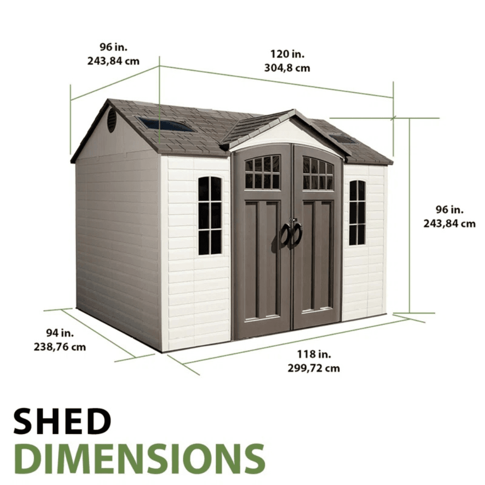 10 Ft. x 8 Ft. High-Density Polyethylene (Plastic) Outdoor Storage Shed with Steel-Reinforced Construction - Image 3