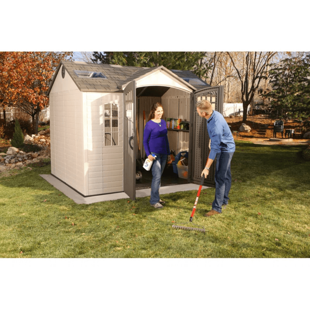 10 Ft. x 8 Ft. High-Density Polyethylene (Plastic) Outdoor Storage Shed with Steel-Reinforced Construction - Image 8