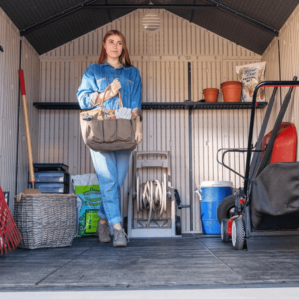 8 Ft. x 10 Ft. High-Density Polyethylene (Plastic) Outdoor Storage Shed with Steel-Reinforced Construction - Image 11