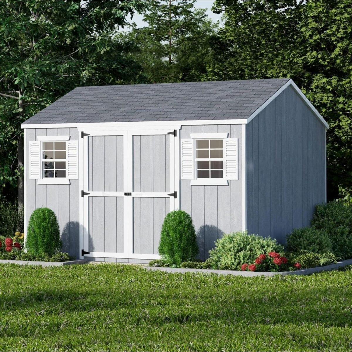 10×12 Value Workshop Shed with Operable Windows, Outdoor Wood Storage - Image 2